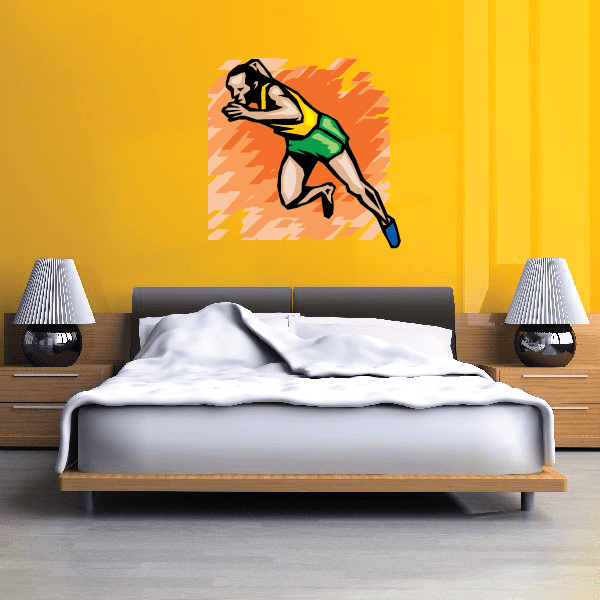 Image of Track and Field Wall Decal - Vinyl Sticker - Car Sticker - Die Cut Sticker - SMcolor009