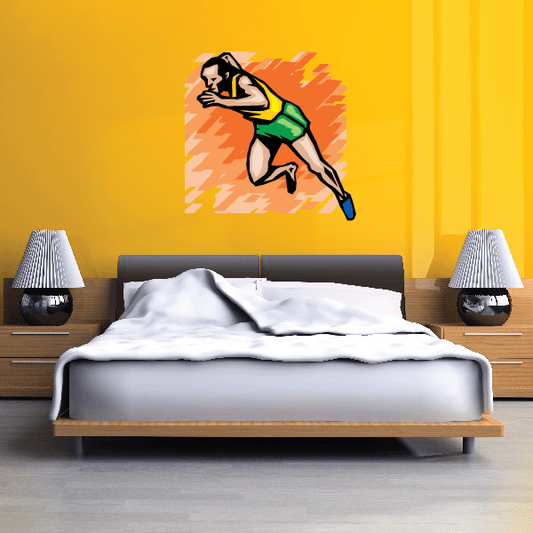 Image of Track and Field Wall Decal - Vinyl Sticker - Car Sticker - Die Cut Sticker - SMcolor009