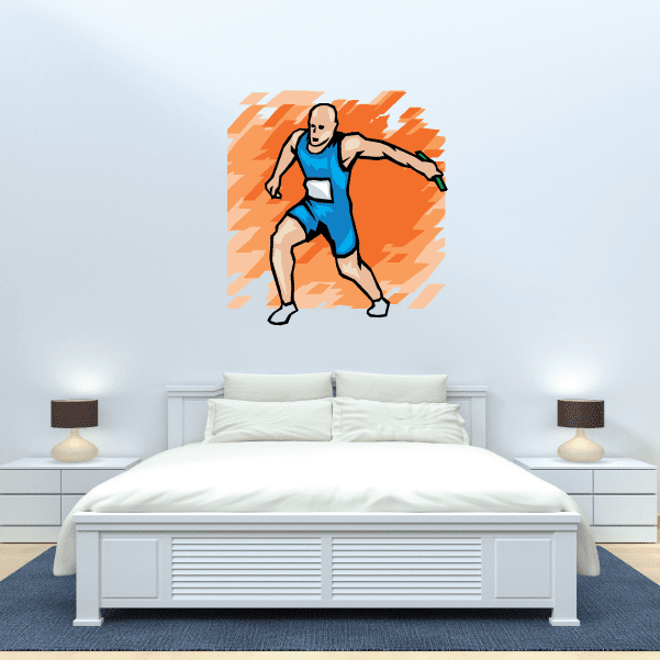 Image of Track and Field Wall Decal - Vinyl Sticker - Car Sticker - Die Cut Sticker - SMcolor012
