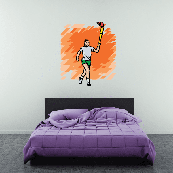 Image of Track and Field Wall Decal - Vinyl Sticker - Car Sticker - Die Cut Sticker - SMcolor013
