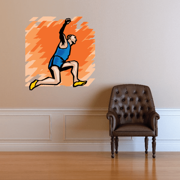 Image of Track and Field Wall Decal - Vinyl Sticker - Car Sticker - Die Cut Sticker - SMcolor015