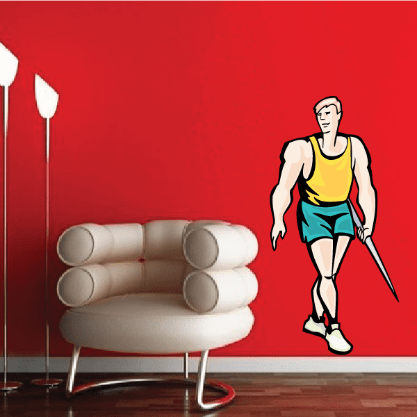 Image of Track and Field Wall Decal - Vinyl Sticker - Car Sticker - Die Cut Sticker - SMcolor021