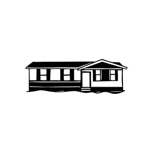 House building window vinyl decal sticker, black and white facade design