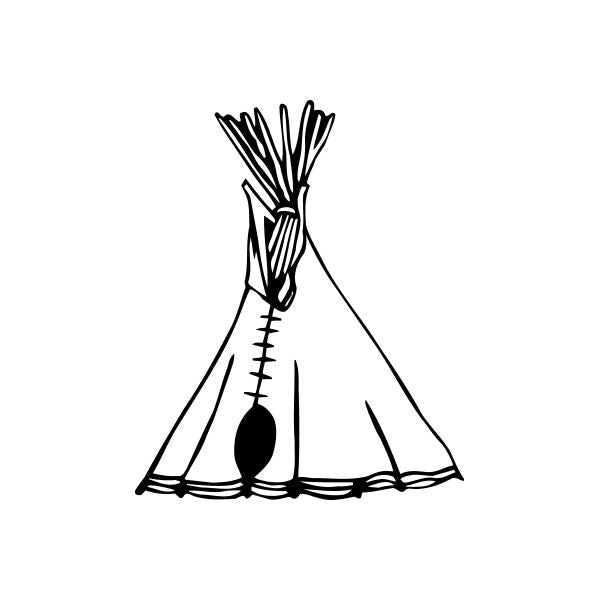 Car window vinyl decal sticker, black teepee illustration