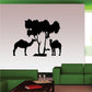 Wall decal featuring black silhouette tree with two camels beneath, centered