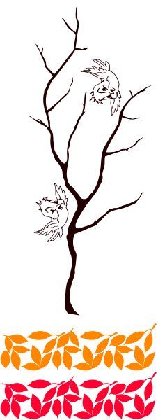 Tree Branch leaves and Happy Flying birds Decal