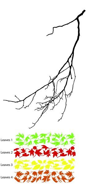 Tree Branches with falling leaves Decal