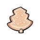 Tree-shaped cookie sticker in light brown with small dot details
