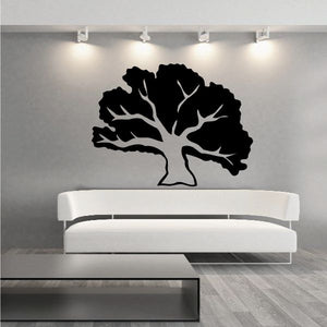 Black tree wall decal vinyl with detailed branching silhouette