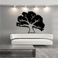 Black tree wall decal vinyl with detailed branching silhouette
