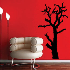 Black tree wall decal with detailed branches and trunk silhouette.