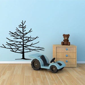 Black tree wall decal with wide branches and bare limbs