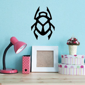 Triangular beetle wall decal, black geometric insect outline