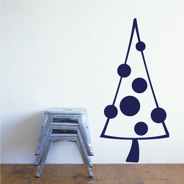 Image of Triangle Christmas Tree with Dots Decal