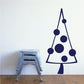 Dark blue triangle Christmas tree decal with dotted ornaments and trunk