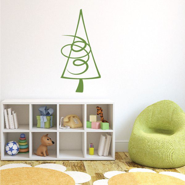 Image of Triangle Christmas Tree with Spiral Decal