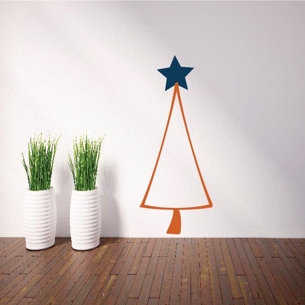 Triangle Christmas Tree with Star Printed Decal