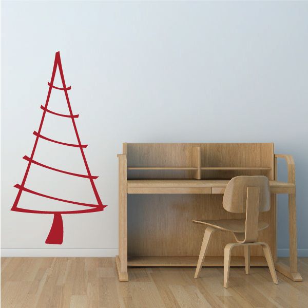 Image of Triangle Christmas Tree with Stripes Decal