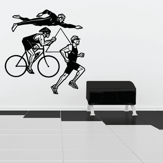 Image of Triathlon Wall Decal - Vinyl Decal - Car Decal - Bl002