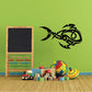 Tribal abstract dolphin wall decal with black and green graphic
