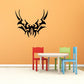 Tribal abstract dove wall decal with antler-like graphic in dark ink
