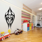Tribal abstract frog wall decal, black, tribal flame-lined design