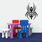 Tribal abstract spider wall decal, black ornate design