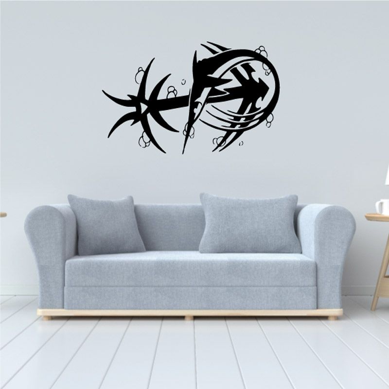 Image of Tribal Anchor and Swordfish Decal