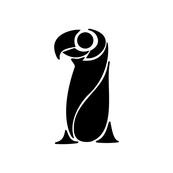 Black tribal bird vinyl decal sticker with swirl and pinstripe lines