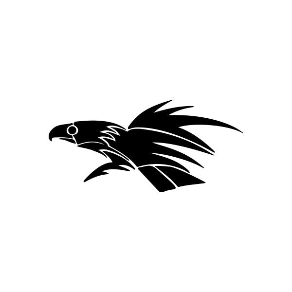Tribal bird car vinyl decal sticker in black with tribal linework