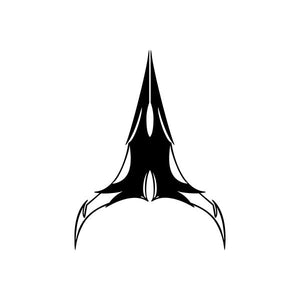 Tribal bird car vinyl decal sticker, black pinstripe line art design