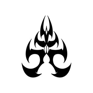 Black tribal bird car vinyl decal sticker with flame-like tribal shapes