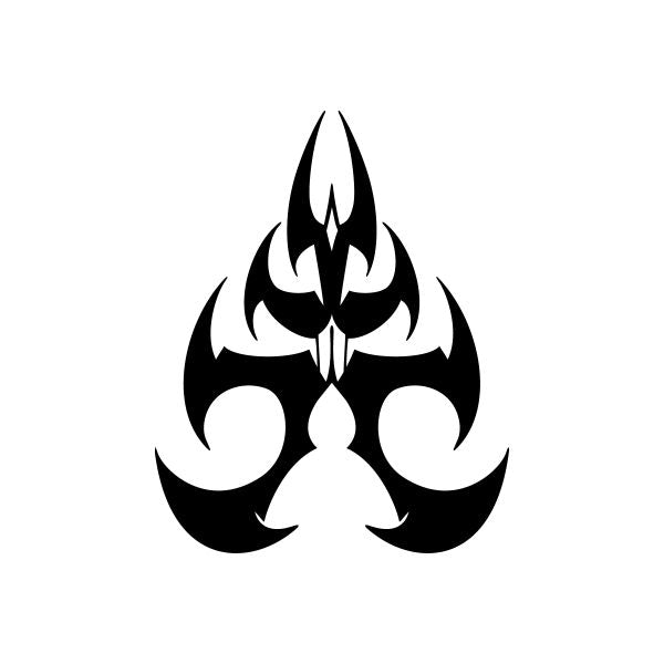 Black tribal bird car vinyl decal sticker with flame-like tribal shapes