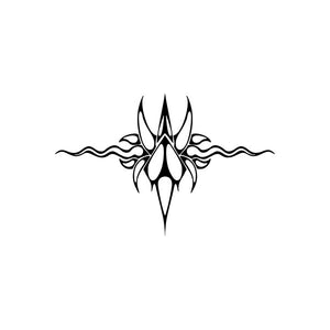 Tribal bird vinyl decal sticker with black tribal line art
