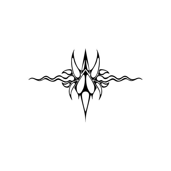 Tribal bird vinyl decal sticker with black tribal line art