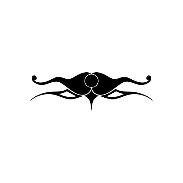 Tribal bird vinyl decal sticker with black pinstripe lines and symmetrical wings