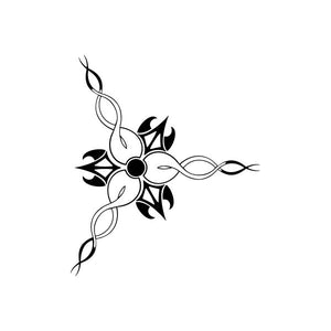 Tribal bird car vinyl decal sticker with black and white line design