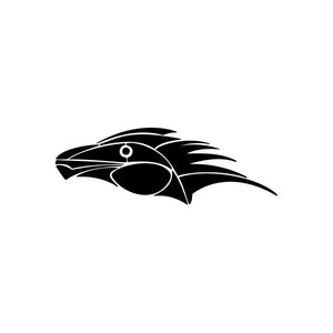 Tribal bird car vinyl decal sticker, black stylized bird with sweeping lines