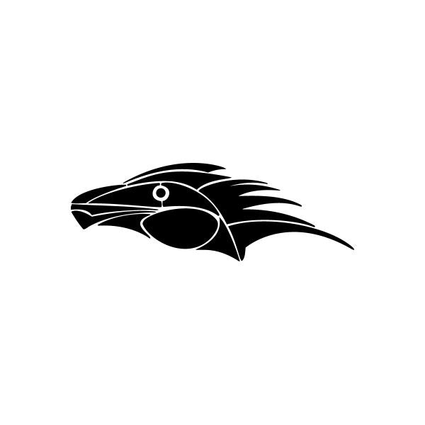 Tribal bird car vinyl decal sticker, black stylized bird with sweeping lines