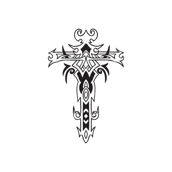 Image of Tribal Bladed Cross Decal