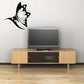 Tribal butterfly wall decal, black silhouette with ornate wings