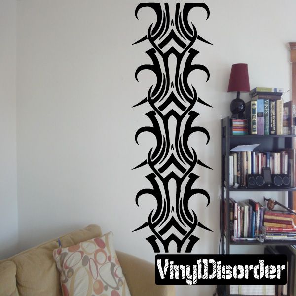 Tribal bracelet wall decal: black vinyl vertical tribal pattern