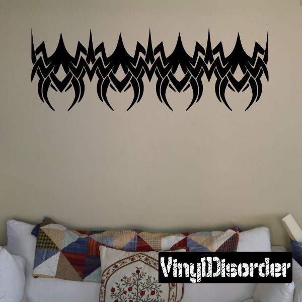 Tribal flame vinyl wall decal in black with jagged zigzag shapes