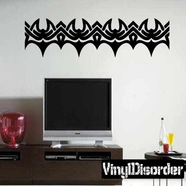 Tribal bracelet wall decal vinyl design with dark ornamental border