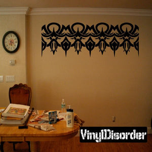 Tribal vinyl wall decal border strip with black ornamental repeating pattern