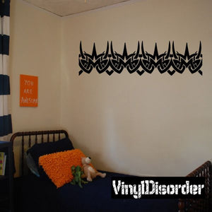 Tribal bracelet wall decal, black zigzag border pattern vinyl sticker