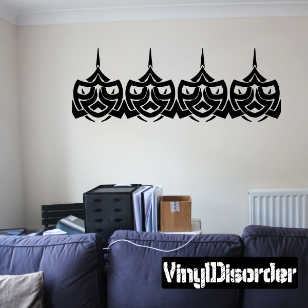 Tribal bracelet vinyl wall decal with four black repeating arched motifs