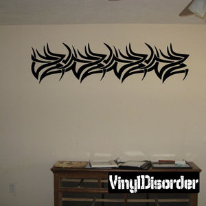 Tribal bracelet wall decal, black vinyl with repeating tribal scroll design