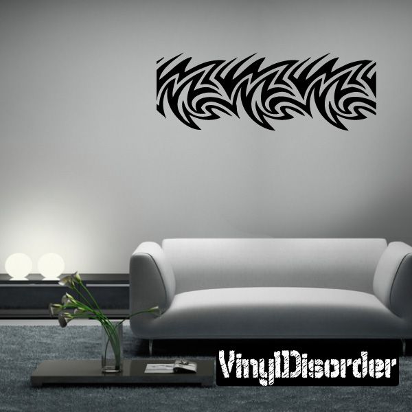 Tribal vinyl decal with three black swirl bands for wall or car