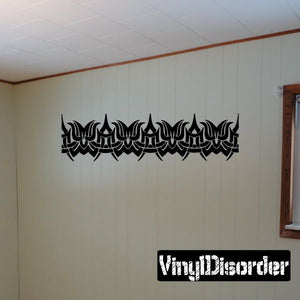 Tribal bracelet vinyl wall decal, black ornate border pattern